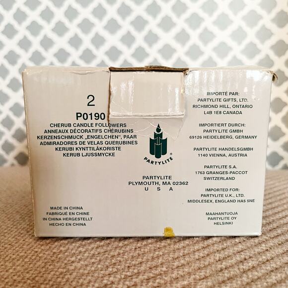 Partylite Cherub Candle Followers (1998--VINTAGE IN BOX!) - Picture 4 of 7